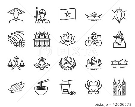 Vietnam icon set 42606572