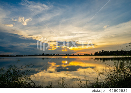 sunset on the lake landscape sunset on the lake landscape 42606685