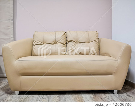 Brown polyurethane leather seat in living room Brown polyurethane leather seat in living room 42606730