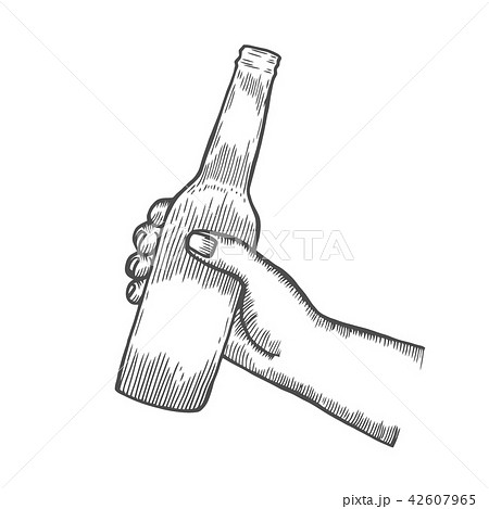 male hand holding and clinking open beer bottles male hand holding and clinking open beer bottles 42607965