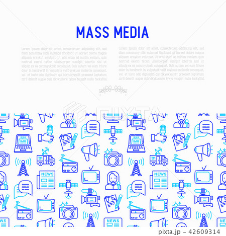 Mass media concept with thin line icons Mass media concept with thin line icons 42609314