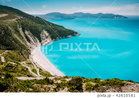 Famous Myrtos Beach. Must see visiting location on Kefalonia Greece Famous Myrtos Beach. Must see visiting location on Kefalonia Greece 42610581