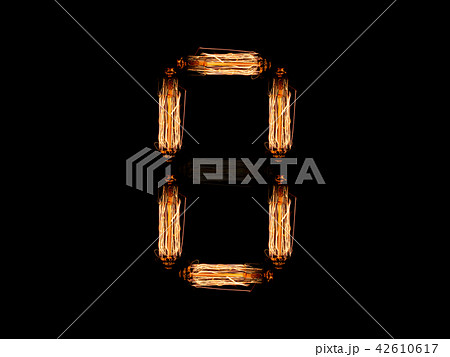 English alphabet O made of light bulb spires English alphabet O made of light bulb spires 42610617