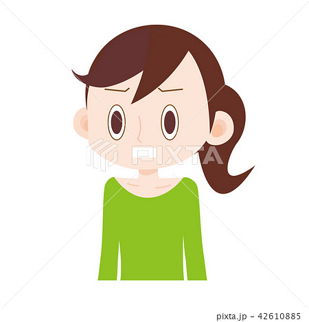 女性　上半身　ものすごく驚いて固まる 42610885