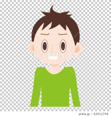 男性　上半身　ものすごく驚いて固まる 42612748
