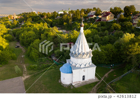 View from drones of church of Kozma and Demian in Murom View from drones of church of Kozma and Demian in Murom 42613812