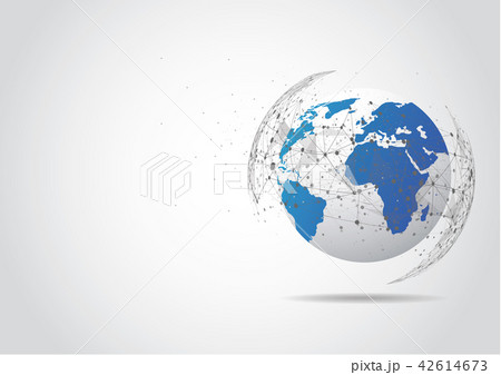Global network connection. World map point Global network connection. World map point 42614673