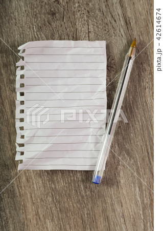 crumpled sheet notebook line 42614674