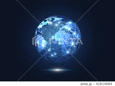 Global network connection. World map point Global network connection. World map point 42614684