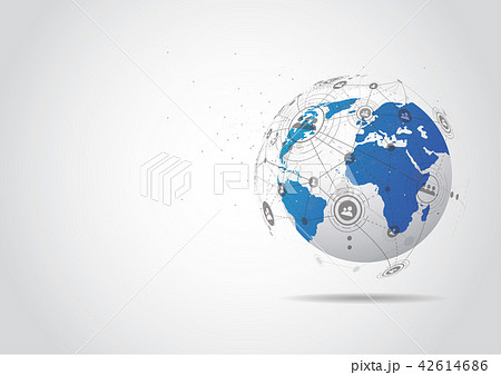 Global network connection. World map point Global network connection. World map point 42614686