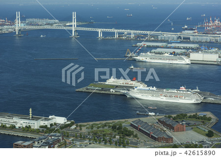 盛夏の横浜港と客船 42615890