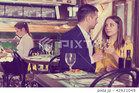 Lovely couple is dining together Lovely couple is dining together 42621049