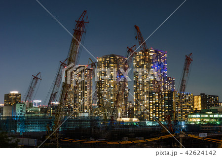 晴海埠頭 夜景の写真素材