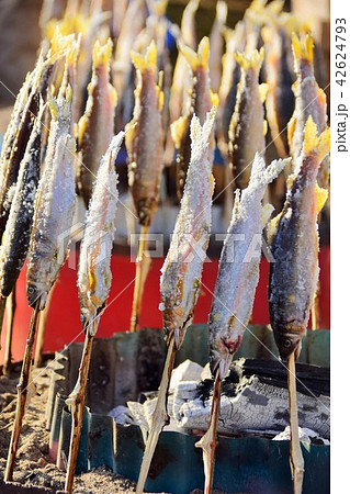 あゆの塩焼き　 sdgs サステイナブル　環境問題　河川の汚染　食料危機 42624793