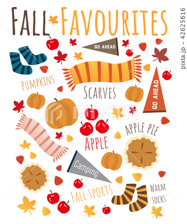 Autumn icon set in cartoon style 42625616