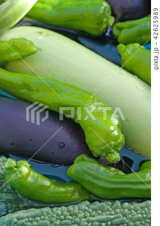 水桶の中の夏野菜 42625989