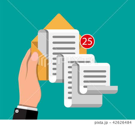 Paper envelope letter with counter notification. 42626484