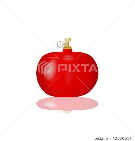 Red cylinder with liquefied gas. 42626914