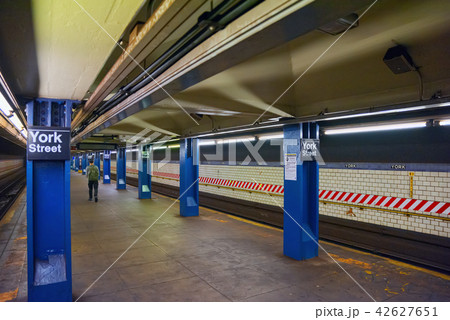 Platform in New York Metro at York Street Station. 42627651