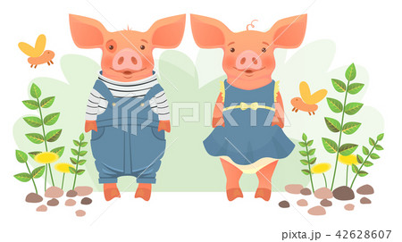 two pigs in clothes 42628607