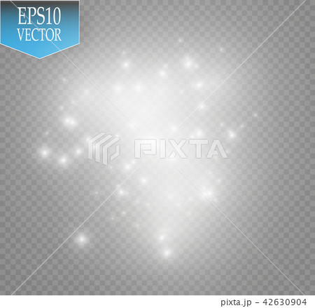 Vector white glitter wave illustration. White star dust trail sparkling particles isolated on 42630904