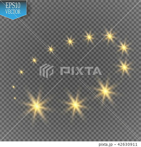 Vector glowing stars, lights and sparkles. Transparent effects 42630911