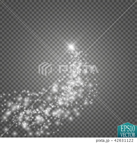 A bright comet with large dust. Falling Star. Glow light effect. 42631122
