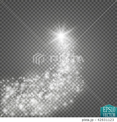 A bright comet with large dust. Falling Star. Glow light effect. 42631123