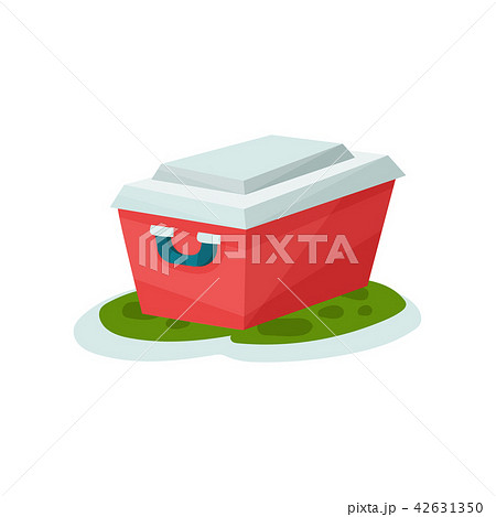 Small portable fridge, outdoor traveling element vector Illustration on a white background Small portable fridge, outdoor traveling element vector Illustration on a white background 42631350