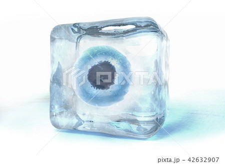 3d illustration of a egg cell frozen into ice cube 42632907
