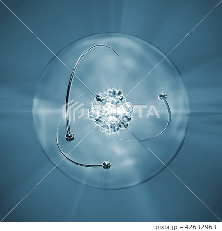 Atom with nucleus, atomic shell and electrons 42632963