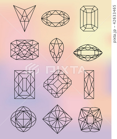 Diamond Shapes On Pastel Colors Background.	 42633465