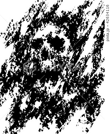 Scary skull abstraction from debris dots. Vector 42634116