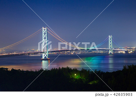 明石海峡大橋ライトアップ 明石海峡大橋ライトアップ 42635903