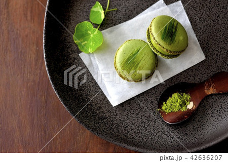 抹茶マカロン／Matcha green tea macaroons 42636207