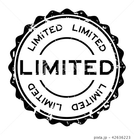 Grunge black limited word round rubber seal stamp Grunge black limited word round rubber seal stamp 42636223
