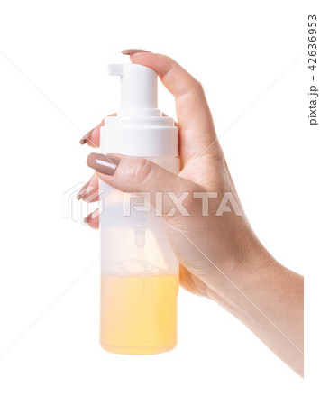 cosmetic lotion in female hand cosmetic lotion in female hand 42636953