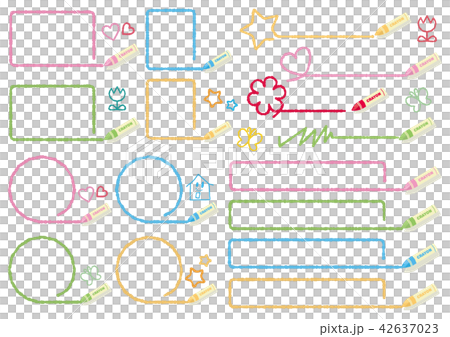 クレヨンのフレームセット2のイラスト素材