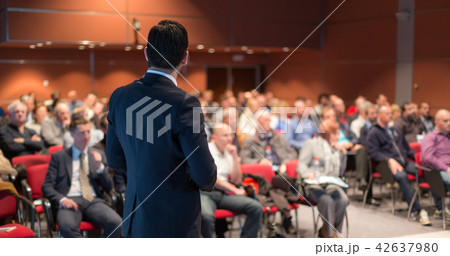 Public speaker giving talk at business event. Public speaker giving talk at business event. 42637980