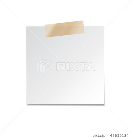 Sticky paper note with tape and shadow isolated on white background. Blank. Sticky paper note with tape and shadow isolated on white background. Blank. 42639184