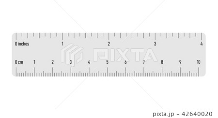 Both side ruler with scales in centimeters and inches. Grey vector illustration 42640020