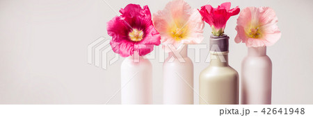 Natural Cosmetics set and flowers  42641948