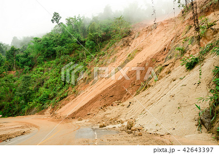 landslides during the rainy season in Thailand 42643397