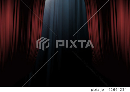 red curtains on stage in theater 42644234