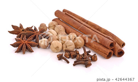 Various spices on a white background 42644367