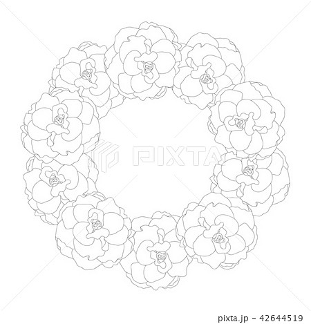 Begonia Flower, Picotee Outline Wreath 42644519