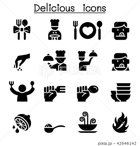 Delicious food icon set Delicious food icon set 42646142
