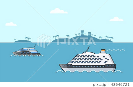 Passenger ships. Sea liner. Ocean luxury yacht. 42646721
