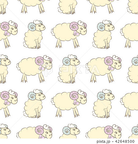 Cartoon Sheep Seamless Wallpaper のイラスト素材