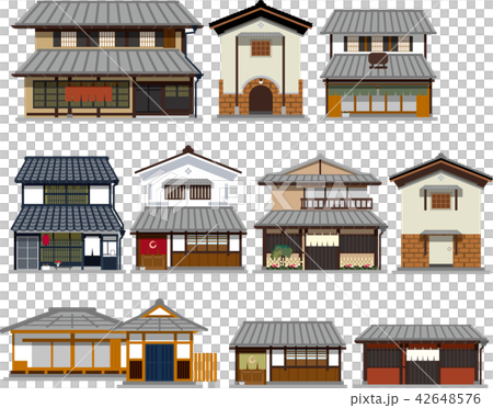 日本風の家屋の絵 日本家屋のイラスト素材 [42648576] - PIXTA